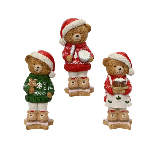 Christmas Bear baking 3 assorted  14.5cm