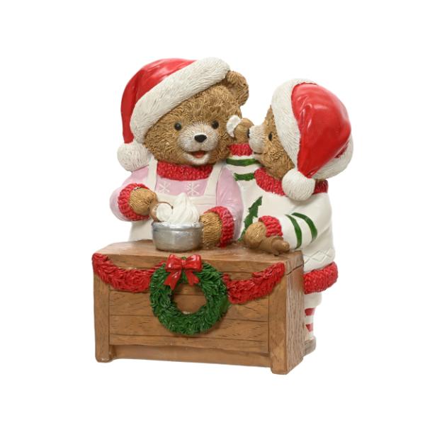 Christmas Bear baking in Kitchen 18cm