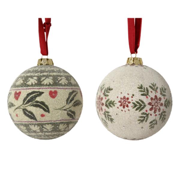 Christmas Shatterproof Tradtional baubles 2assorted 