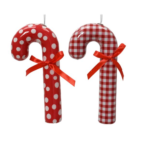 Christmas Candy Cane hanging decoration 2 assorted 