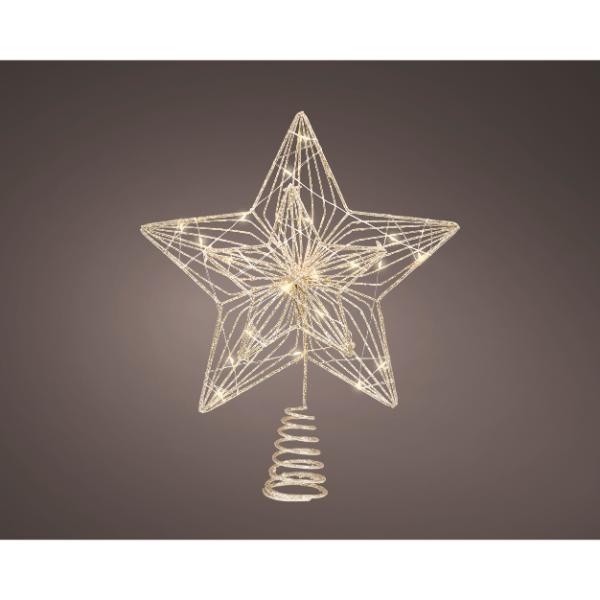 Christmas Tree Topper with LED Gold 