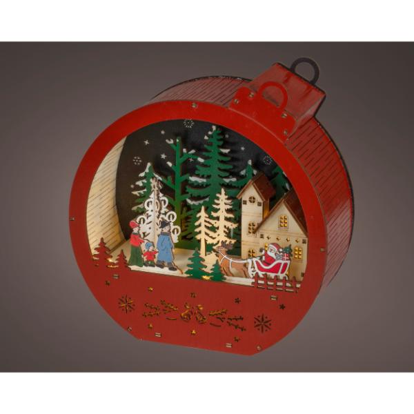 Christmas Bauble with village 23cm with LED 