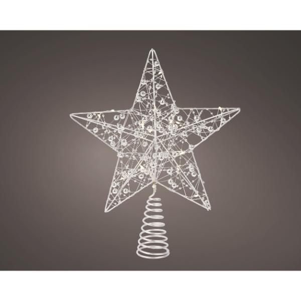 Christmas Tree Topper with LED Silver 
