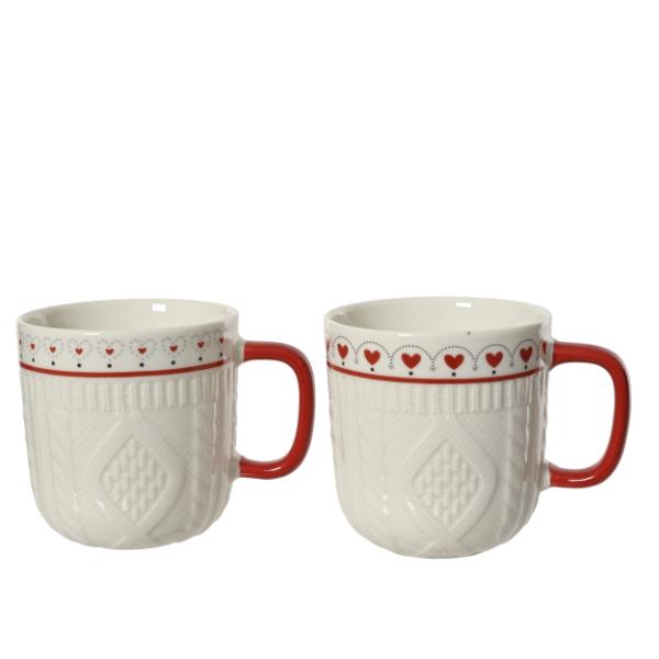 Christmas Aran sweater Mugs 2 assorted 