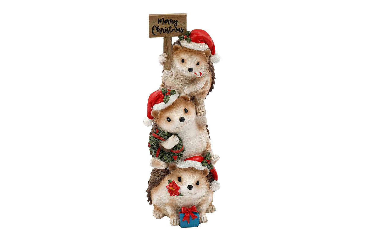 Christmas Hedgehogs Stacker 20.5cm 
