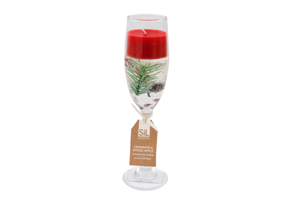Christmas Holly Candle in glass 22.5cm