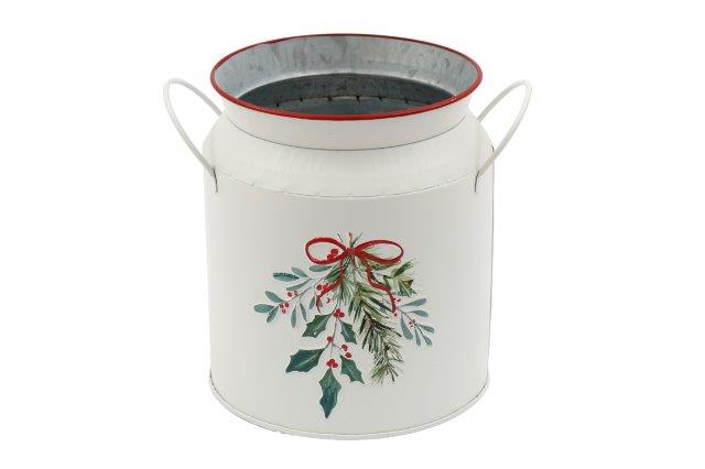 Christmas Holly Sprig Urn Vase 18cm 