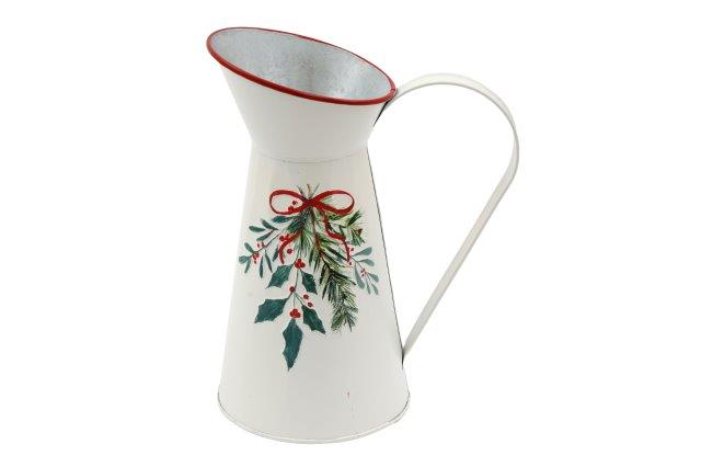 Christmas Holly Sprig Jug Vase 24.5cm 