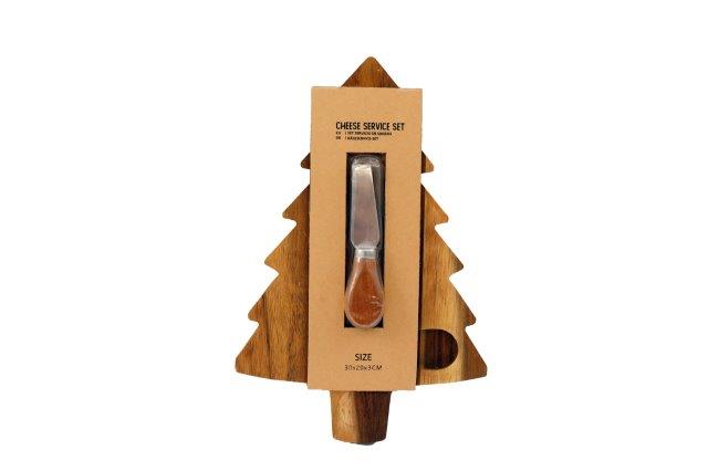 Christmas Tree Chopping Board with Knife 20cm 