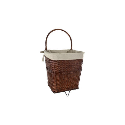 Natural Willow Large Firelog Cart with Canvas Liner