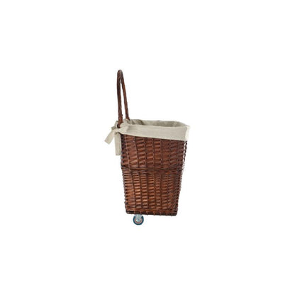 Natural Willow Large Firelog Cart with Canvas Liner
