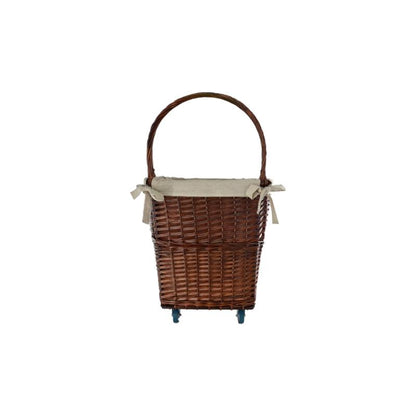 Natural Willow Large Firelog Cart with Canvas Liner