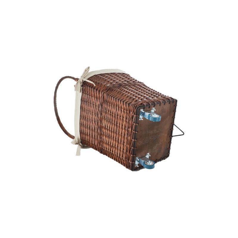 Natural Willow Large Firelog Cart with Canvas Liner