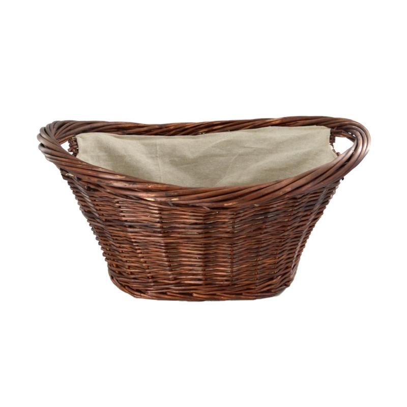 Natural Willow Oval Basket with Canvas Liner
