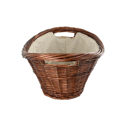 Natural Willow Oval Basket with Canvas Liner