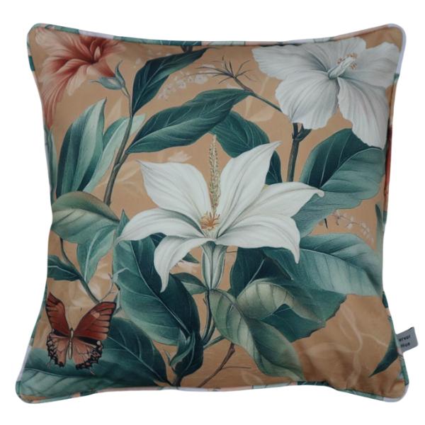 Fervor + Hue Velvet Floral Lillies Cushion 45x45cm