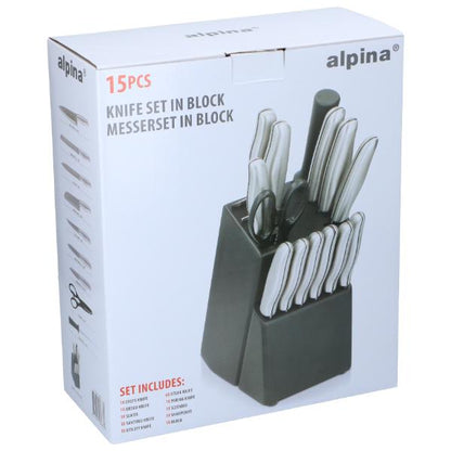 Alpina 15pc Knife Block Set 