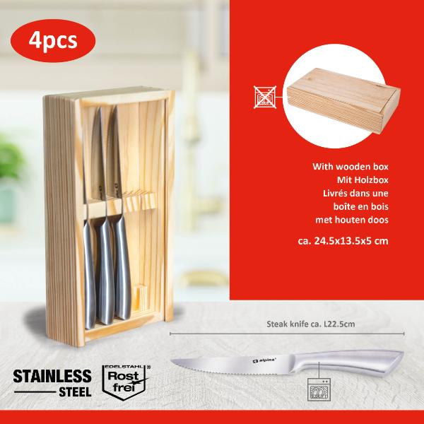 Alpina 4pc Boxed Steak Knife Set 
