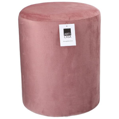 Arti Casa Velvet Stool 28cm Dia - Pink 
