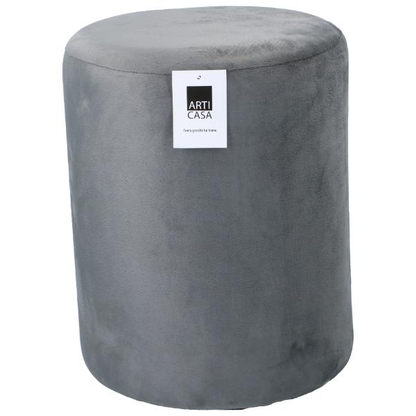 Arti Casa Velvet Stool 28cm Dia - Grey