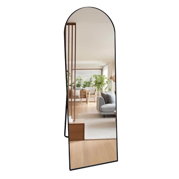 Modena Floor Standing Mirror Black 160Cm