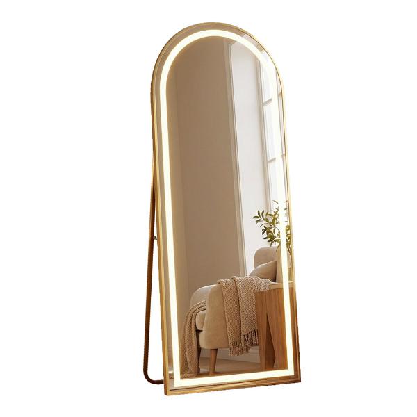 Led Modena Cheval Arch Mirror Gold 160 X 50Cm