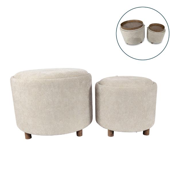 Ivy S/2 Tray Table Stools Sand Lrg