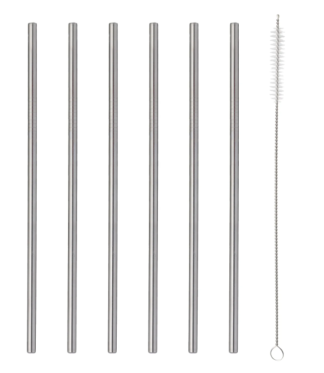 Viners Barware 6Pce Long Steel Drinking Straws G