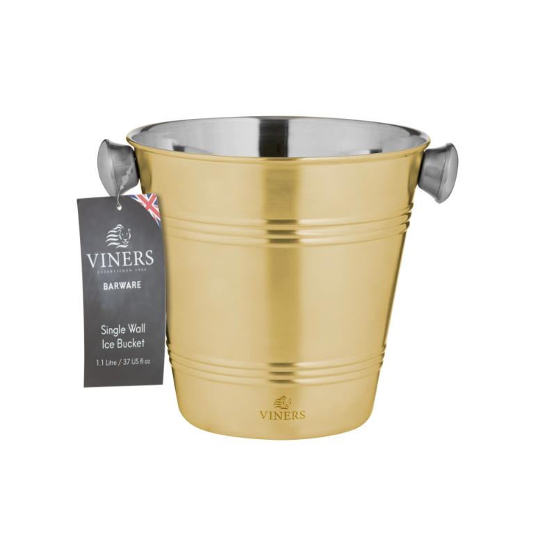 Viners Barware 1L Gold Single Wall Ice Bucket