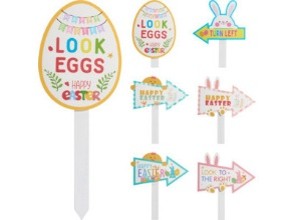 Easter Signpost Egg hunting 45cm 6 assorted  