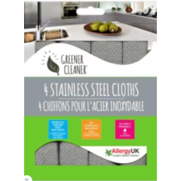 Greener Cleaner Stainless Steel Pack (4 Cloths)