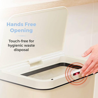 50L Rectangular Sensor Bin Cream