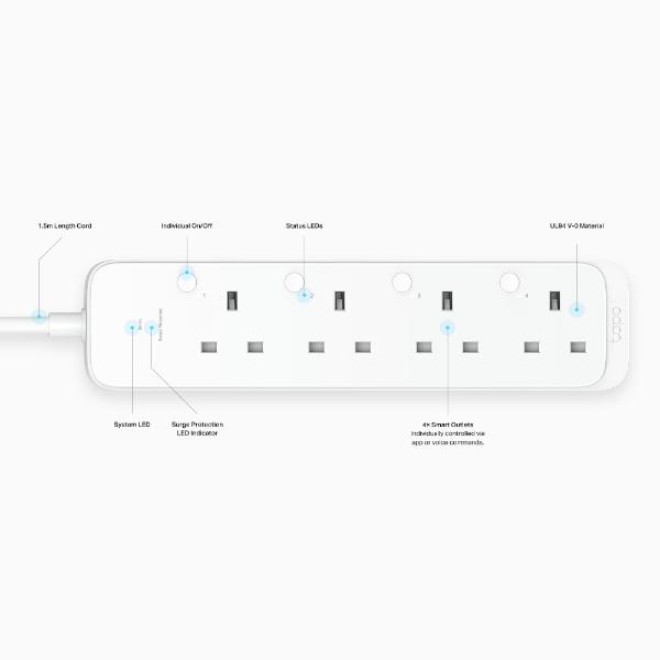 Tapo P304M Smart Wi-Fi Power Strip, 4-Outlets