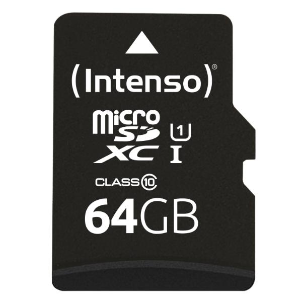 Intenso microSD Card UHS-I 64GB SDXC Premium - 90 MB/s