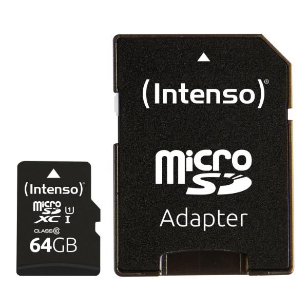 Intenso microSD Card UHS-I 64GB SDXC Premium - 90 MB/s