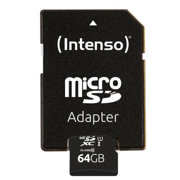 Intenso microSD Card UHS-I 64GB SDXC Premium - 90 MB/s
