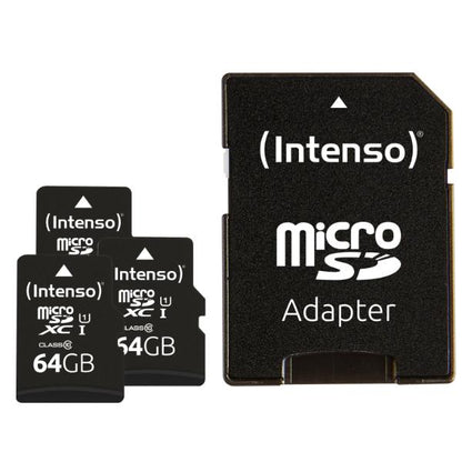 Intenso microSD Card UHS-I 64GB SDXC Premium triple pack