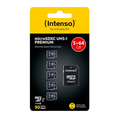 Intenso microSD Card UHS-I 64GB SDXC Premium triple pack