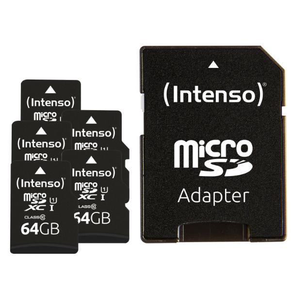 Intenso microSD Card UHS-I 64GB SDXC Premium triple pack