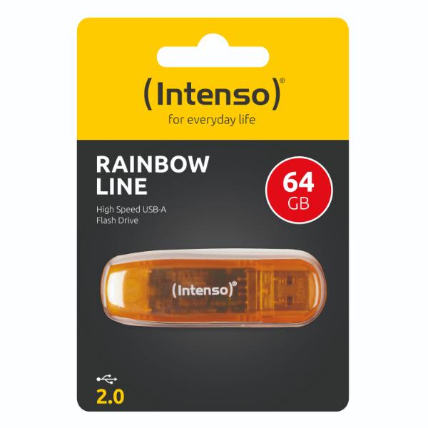 Intenso USB Flash Drive 2.0 64GB Rainbow Line - orange