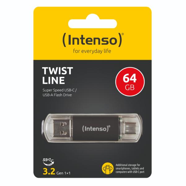 Intenso USB Flash Drive 3.2 64GB Twist Line