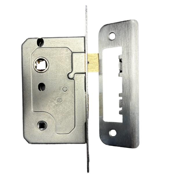 Sichern Bathroom Mortice lock with Adjustable receiver Brass