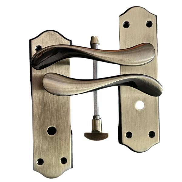 Sichern The Charoltte Bathroom handle is a stylish lever on plate handle in a Bronze finish