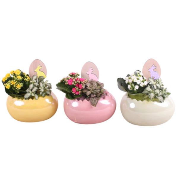 Easter Egg Floral Oval Planters 25cm
