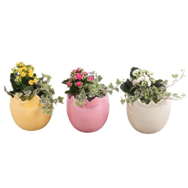 Easter Egg Floral Round Planters 25cm