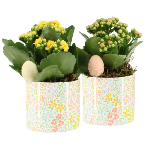 Easter Floral Patterned Pots 18cm