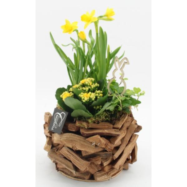 Easter Rustic Wooden Basket 25cm