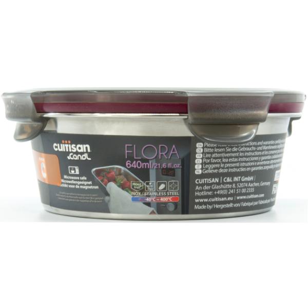 Candl Cuitisan Flora Round Stainless Steel Microwaveable Container 640Ml
