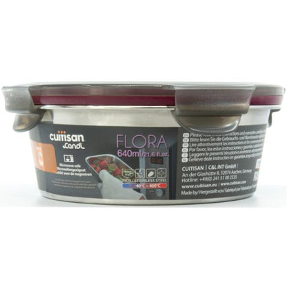 Candl Cuitisan Flora Round Stainless Steel Microwaveable Container 640Ml