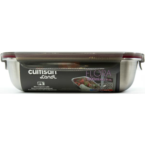Candl Cuitisan Flora Rectangular Stainless Steel Microwaveable Container 1900Ml